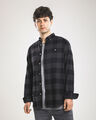 Camisa Manga Larga Franela,NEGRO